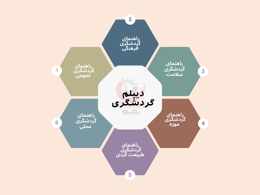 6 درس تخصصی دیپلم گردشگری
