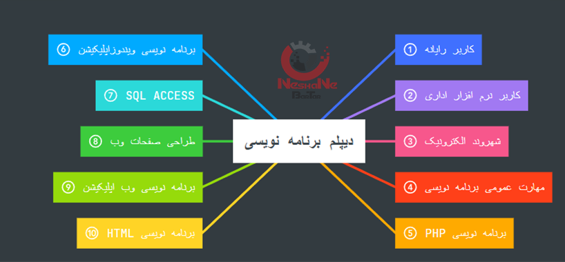 اینفوگرافی دروس تخصصی دیپلم برنامه نویس
