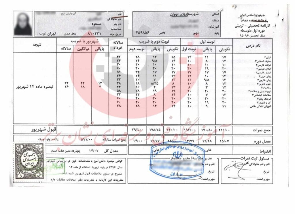 کارنامه سیکل متقاضی اخذ سیکل