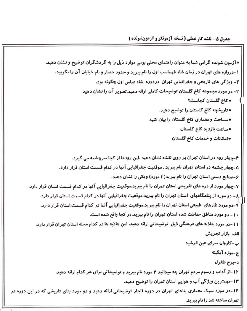 آزمون عملی گردشگری محلی 2