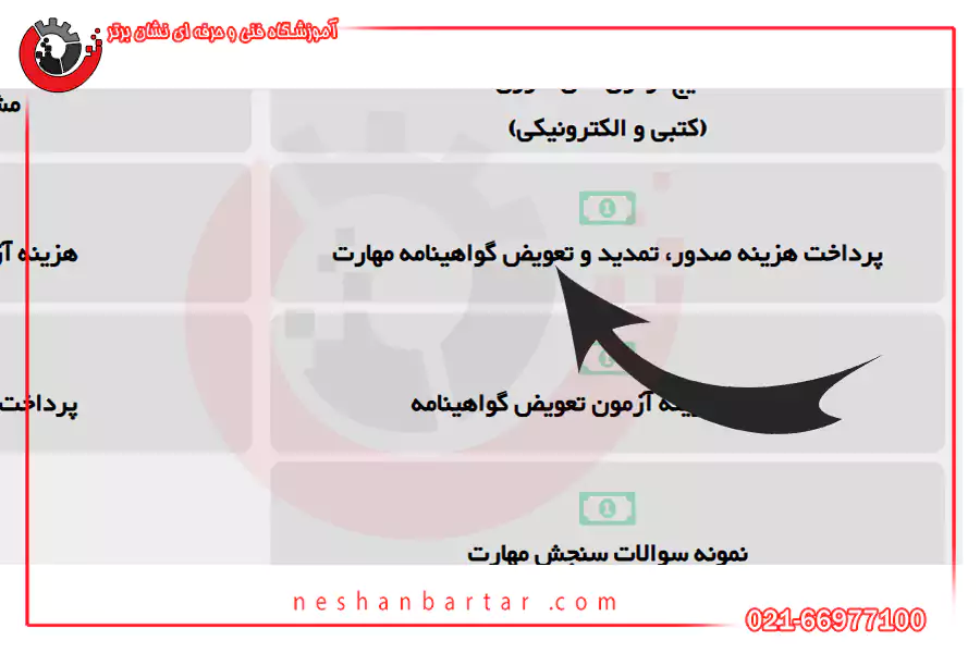 راهنمایی محل تمدید مدرک در سایت فنی حرفه ای