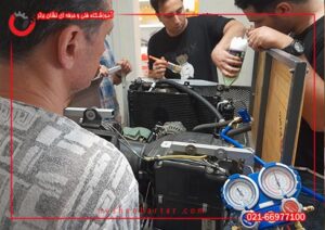 تصویری از کلاس دوره آموزش شارژگاز کولر خودرو